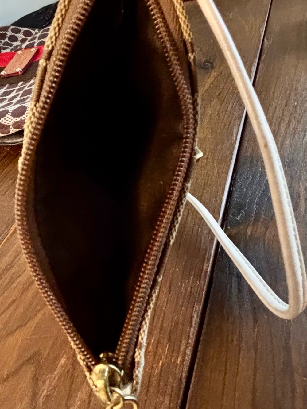 Coach Vintage Signature Wristlet Brown Beige Monogram Y2K - Picture 5 of 7